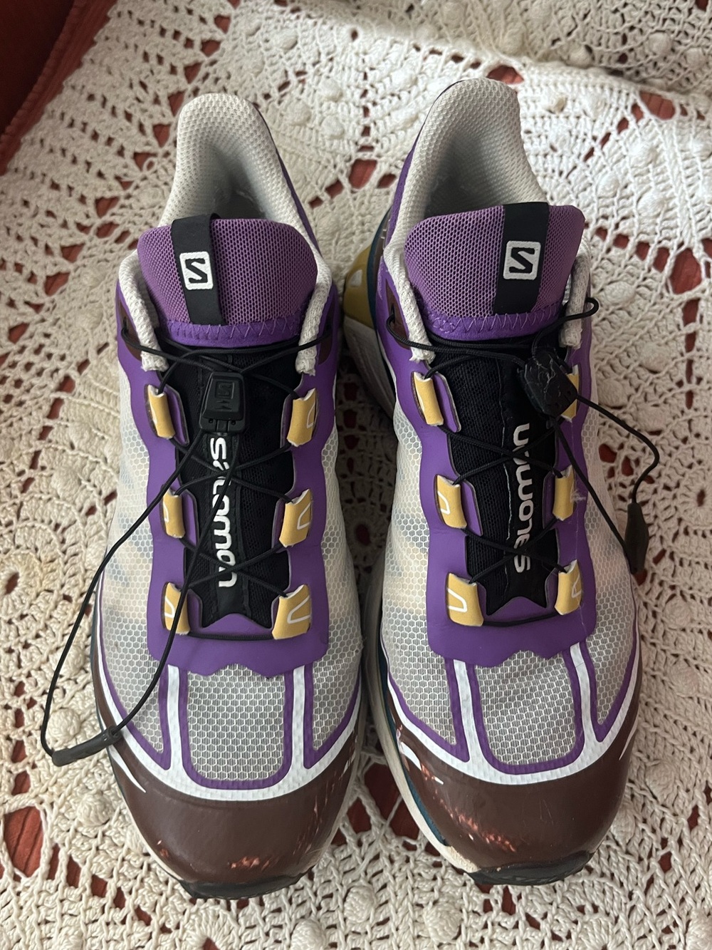 Salomon Athletic Shoes Purple and Brown Performance Design